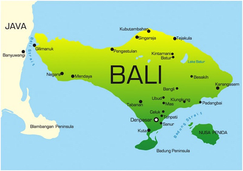 nusa penida and bali map
