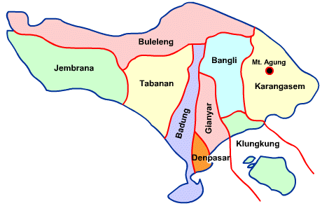 tabanan regency bali map